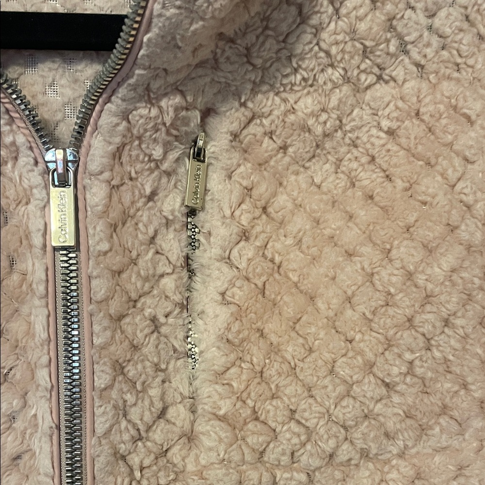 Calvin Klein Women's Pale Pink Teddy Jacket - Picture 3 of 5